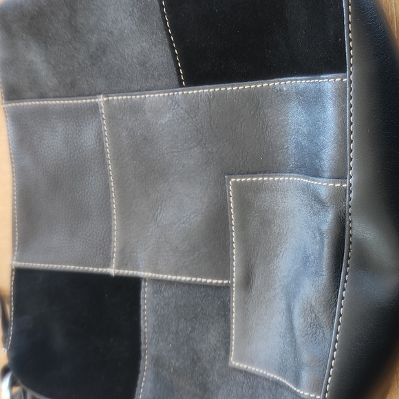 FRANCO SARTO LEATHER AND SUEDE SHOULDER BAG - Picture 7 of 8